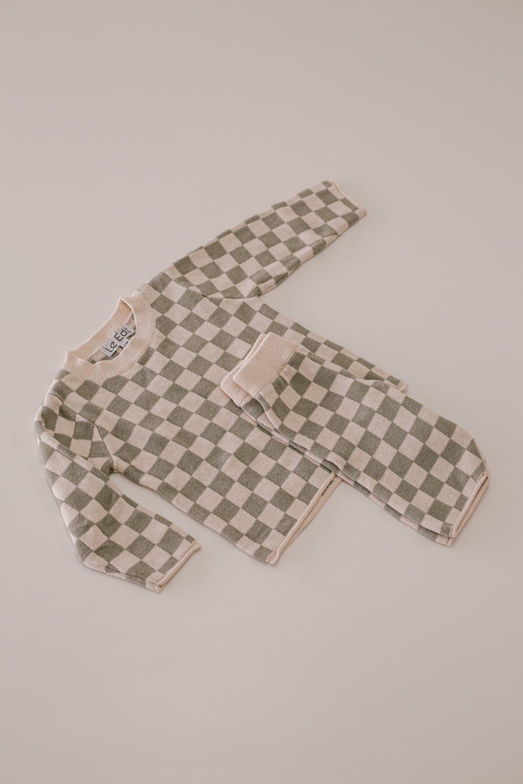 Checkered Knit Set