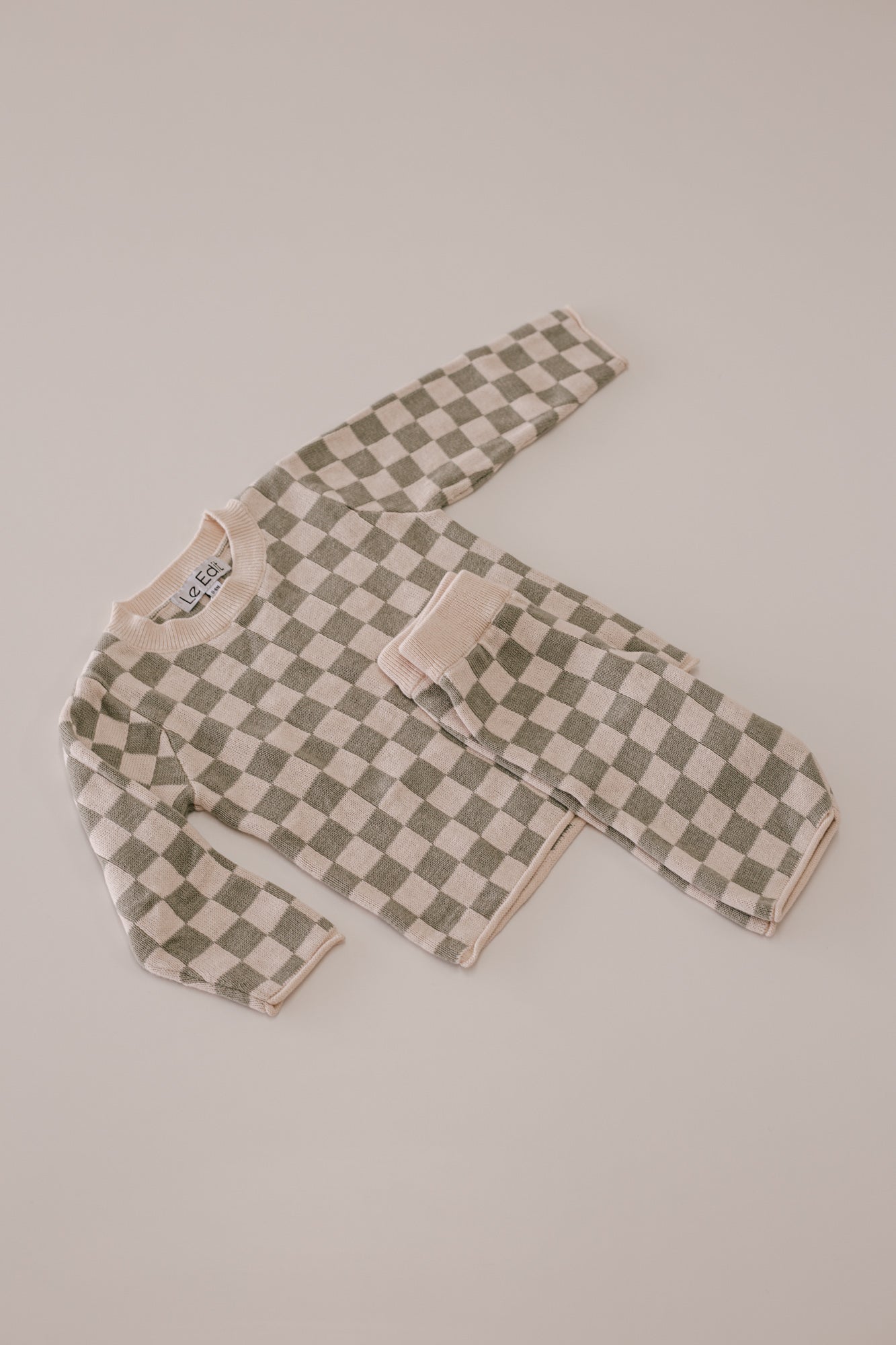 Checkered Knit Set