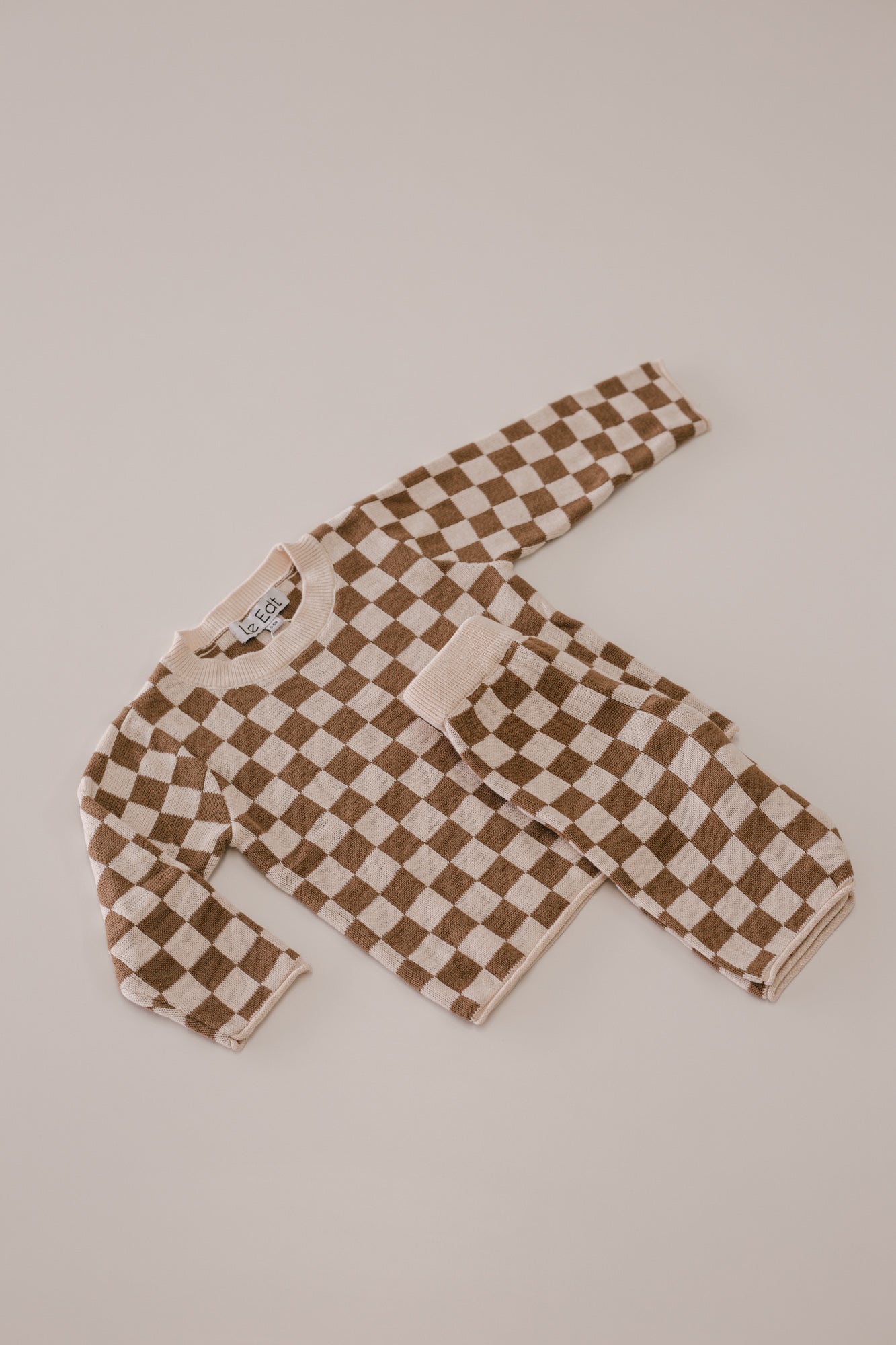 Checkered Knit Set
