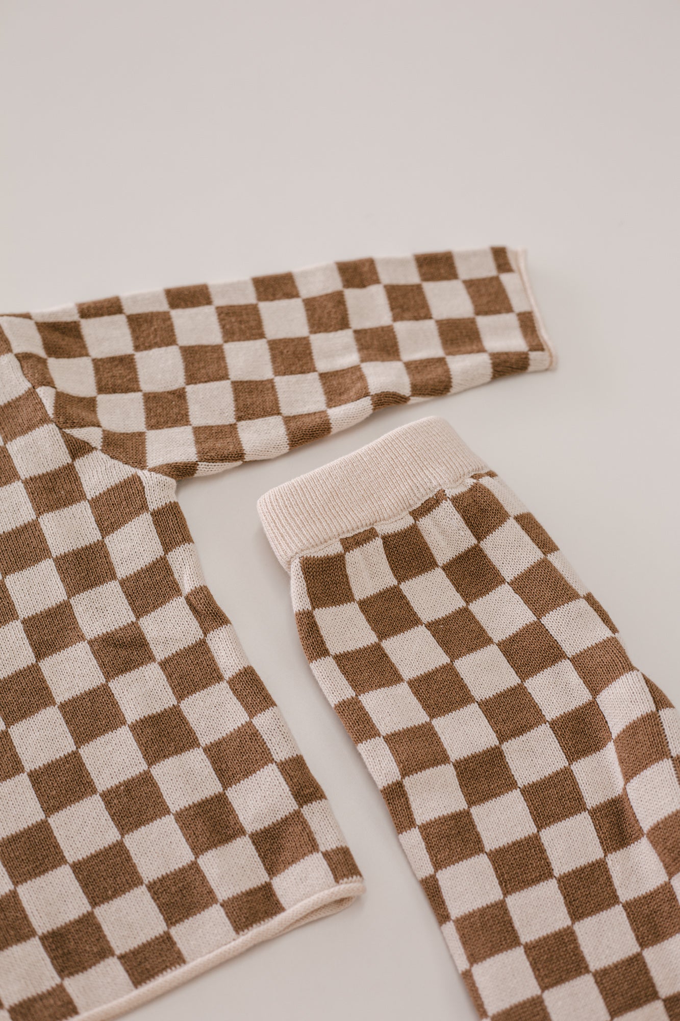 Checkered Knit Set
