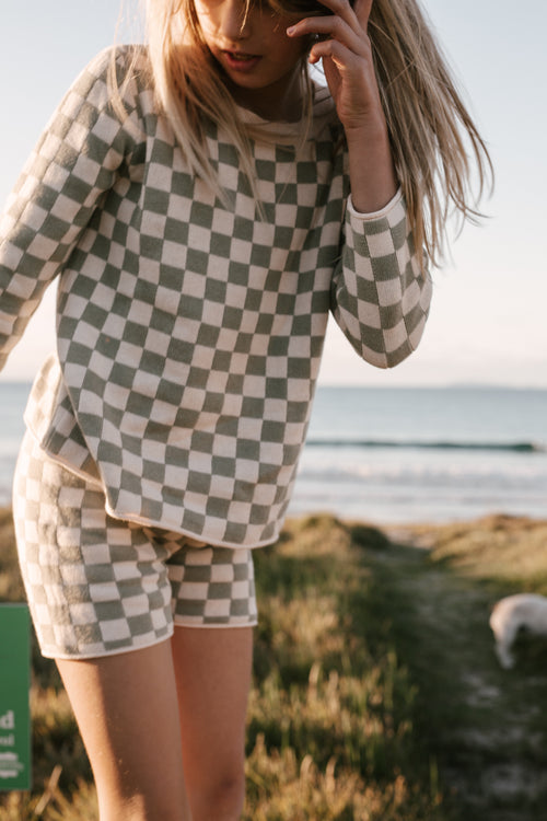 Checkered Knit Set